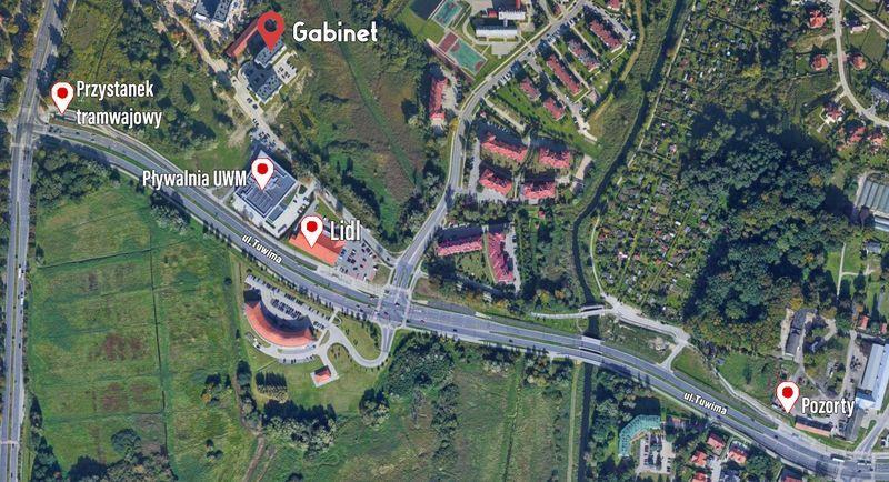 mapa okolicy gabinetu stomatologicznego